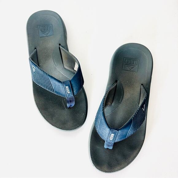 MENS REEF Black Navy Blue Flip Flop Beach Pool Cushion Sandals Slides Shoes 9 main image 9